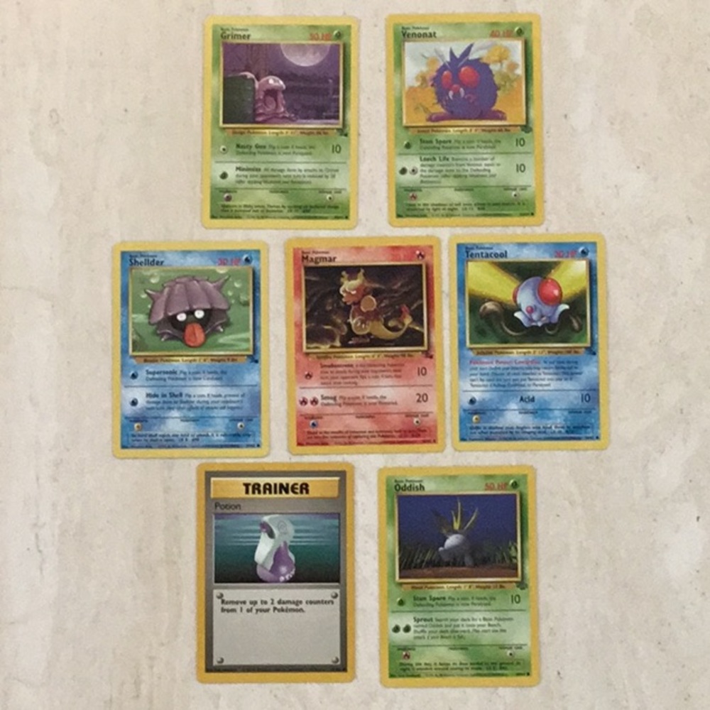 Pokemon Cards 1999 Venonat Grimer Magmar Lot Of 7 Assortment TCG